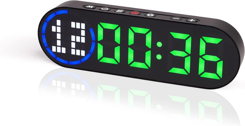 LUCORB Portable Gym Timer for Home Gym Interval Timer for Workout with Time Progress Bar/Rounds, Workout Clock for Boxing HIIT Tabata Emom Fitness Rechargeable Battery Powered… - Image 1